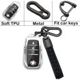 thumbnail image 7 of Key Fob Cover Compatible with Toyota Land Cruiser Venza RAV4 Prime Sienna Fortuner Mirai 2018-2022 4 Button Keychain Case Holder Protector,Silver, 7 of 7