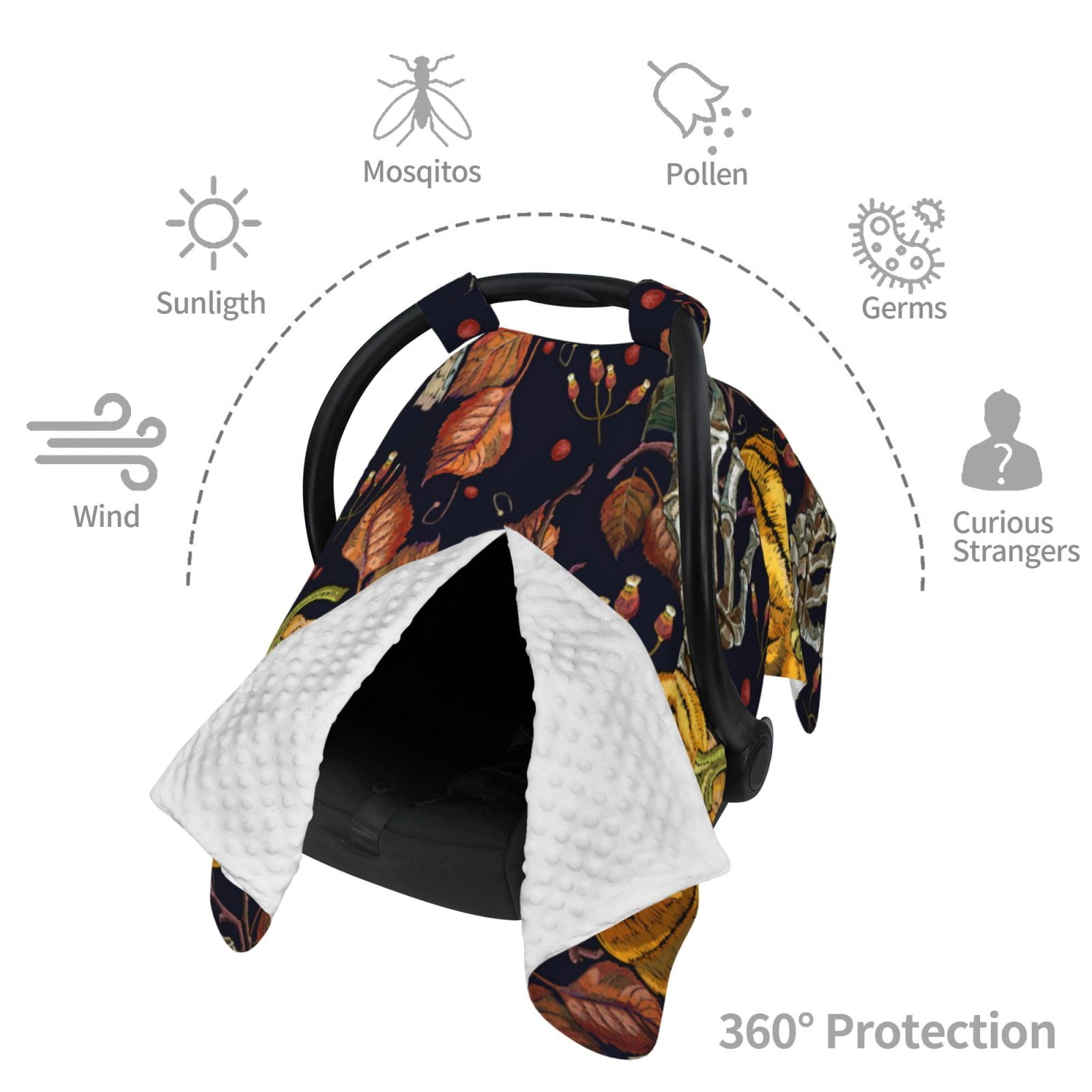Car Seat Cover Baby - halloween pumpkin background Breathable Infant Car Seat Cover for Baby Carseat, Lightweight Comfort Baby Essentials Must Haves Newborn Stuff for Girl Boy