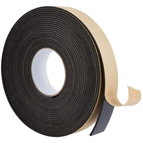 32FT Self Adhesive Foam Strip Black Single Sided Weather Stripping Foam Seal Tape DIY