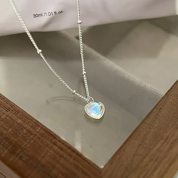 PERITANG S925 Sterling Silver Love Chain Necklace Female