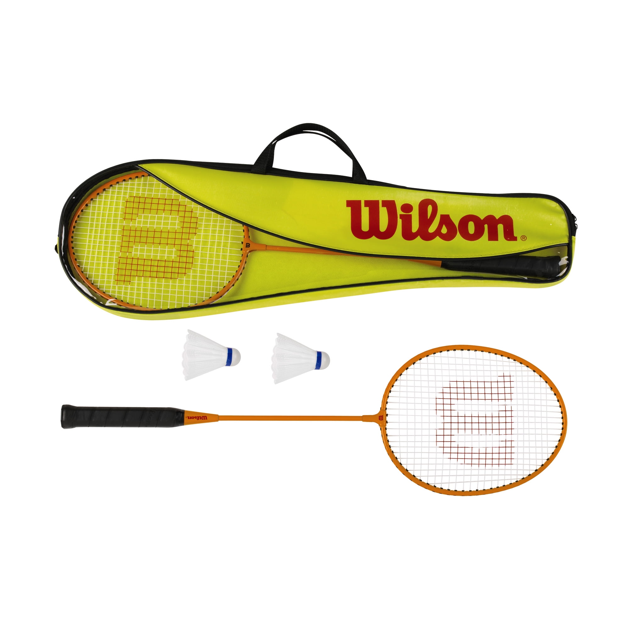 4 Rackets Wilson Outdoor Badminton Kit Carry Bag Net & Pole 4 Shuttlecocks 