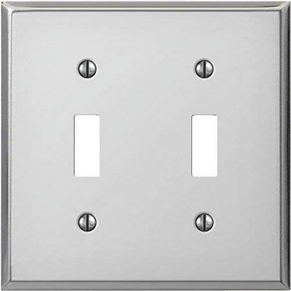 Jackson Deerfield Pro-Plate Steel Double Toggle Wall Plate - Chrome Finish - 2 Toggle