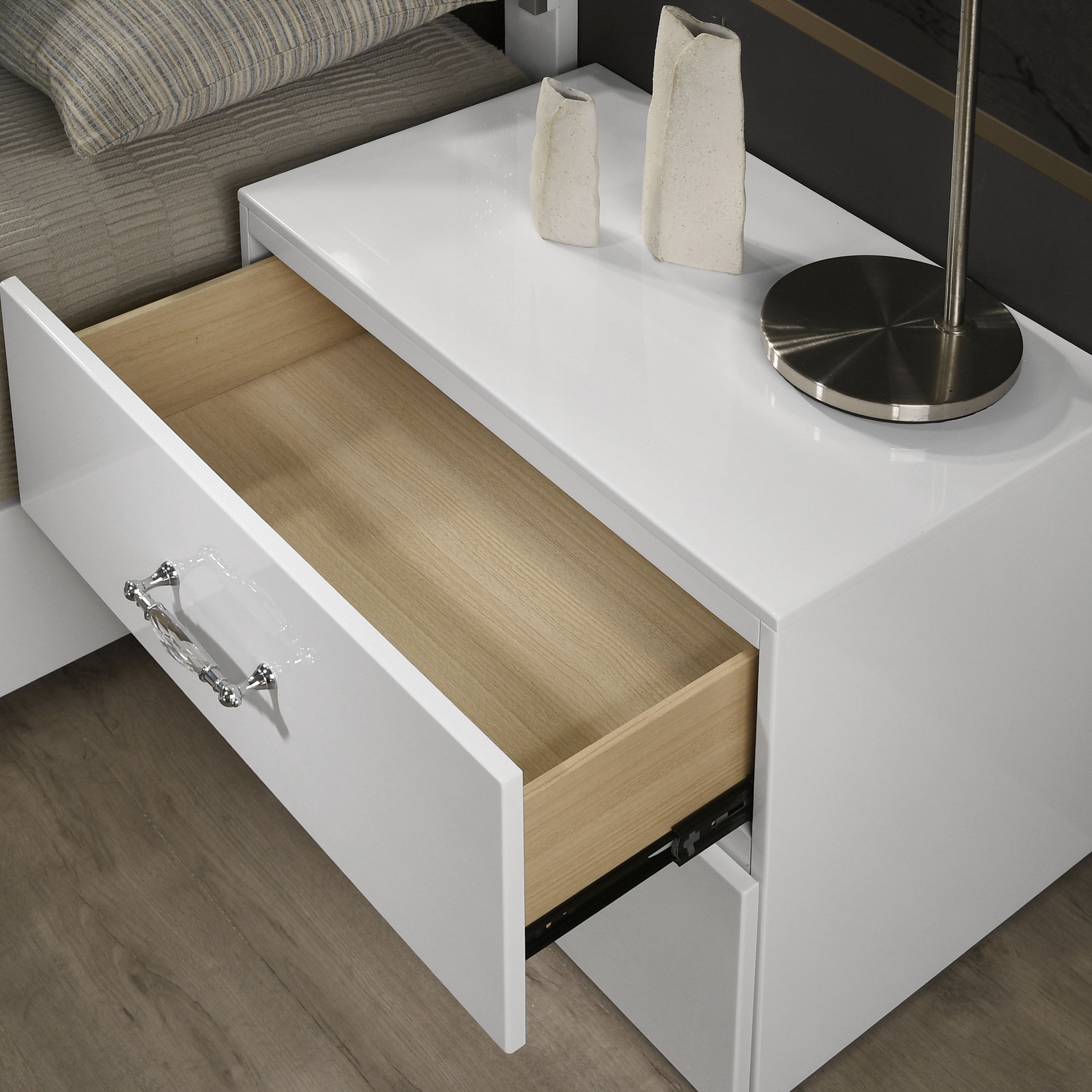 Furniture of America Wellan Modern Adult 2-Drawer Nightstand, White