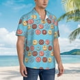thumbnail image 5 of Xecao Cute Donut print Hawaiian shirt - a stylish short-sleeve button-down for men, perfect for casual beach and tropical outings., 5 of 9