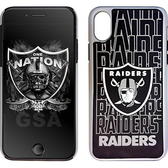 FOCO NFL Las Vegas Raiders Hybrid Repeat Case for iPhone X & XS (5.8")