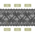 thumbnail image 3 of Uxcell 5.9 inch Wide Polyester Floral Pattern Lace Trim Ribbon for Sewing Making Black 5 Yard, 3 of 7