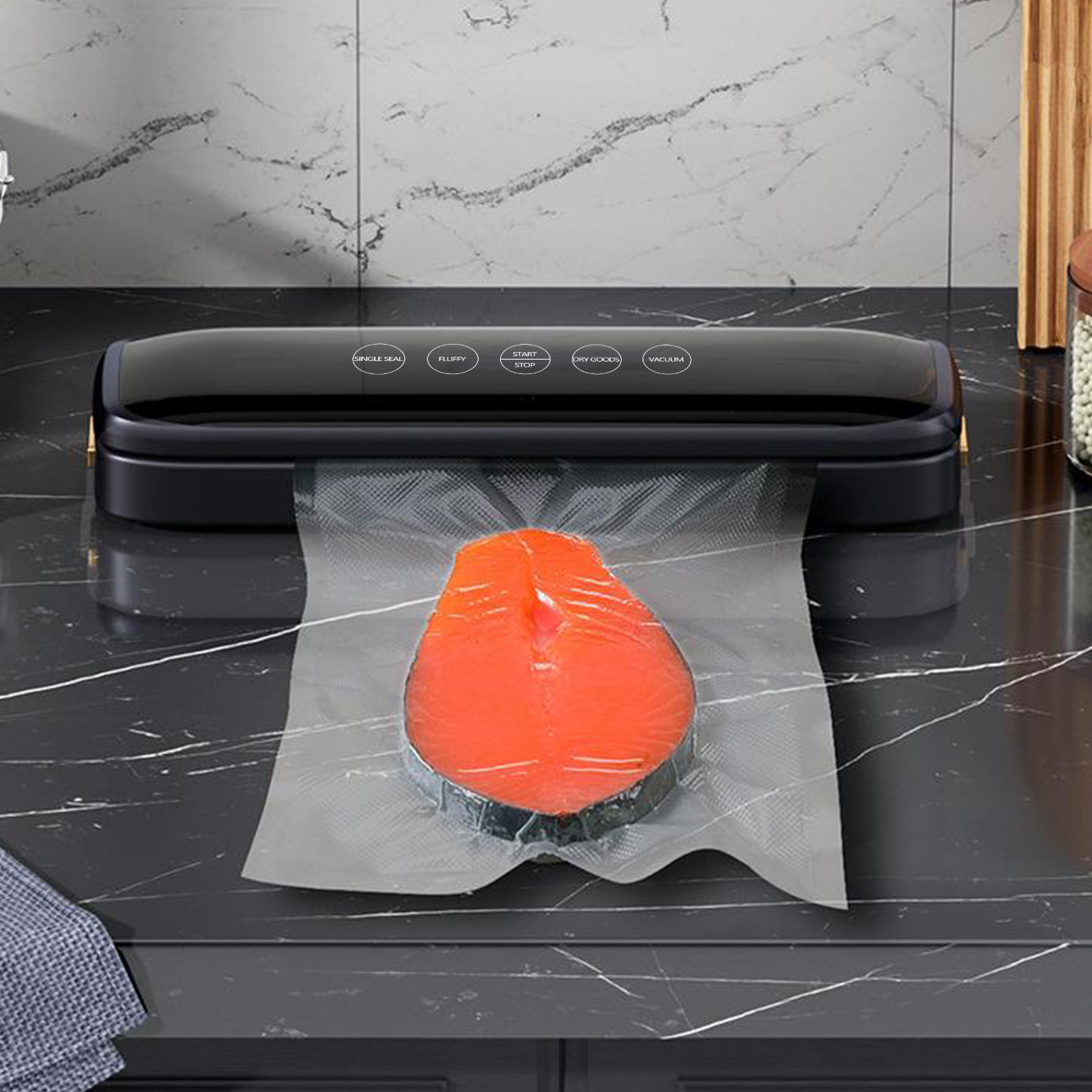 Chmadoxn Vacuum Sealer, Food Protector Vacuum Sealer Machine, Automatic Food Vacuum Sealer for Food Preservation Sealing Packing System for Fresh Food and Food Storage