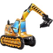Self Standing 4D Foil Construction Balloon,Large Excavator Balloon, Digger Engineering Vehicle Balloon for Kids,Construction Birthday Party Supplies for Construction Theme Party Decoration