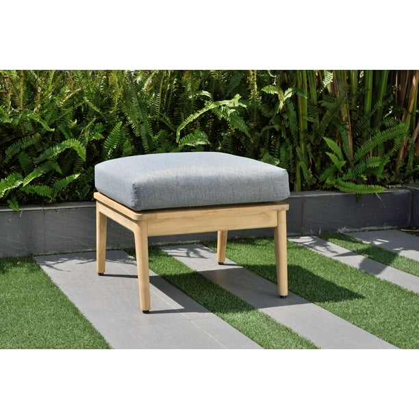 Amazonia Andrea Teak Patio Ottoman (Seat Dimensions 21inch w) With