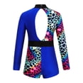 thumbnail image 2 of CHICTRY Gymnastics Biketard for Girls Long Sleeve Mock Printed Ballet Dance Leotard Athletic Unitard Tumbling Jumpsuits Royal Blue 6, 2 of 7