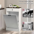 thumbnail image 4 of Spaco 36" Hidden Tilt Out Trash Can Cabinet with Drawer, Free Standing Garbage Cabinet, 10 Gallon Laundry Hamper Cabinet for Kitchen, Living Room, White, 4 of 11