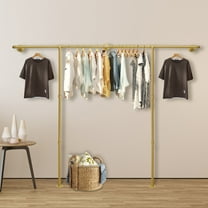 Metal Cloth Rack Clothing Drying Rack Rolling Garment Rack Gold for Hanging Clothes