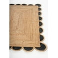 thumbnail image 2 of Handwoven Natural Jute with Black Scalloped Rugs , Home Décor Jute Carpet 2 x 2 Feet ( 60 cm x 60 cm )Square, 2 of 3
