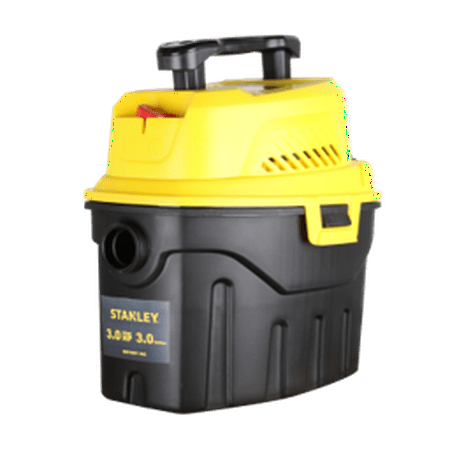 Stanley 3 Gallon Wet Dry Vacuum, 3 Peak HP Poly 2 in 1 Shop Vac with Powerful Suction, Multifunctional Shop Vacuum Car Vacuum W/ 3 Horsepower Motor for Auto Detailing, Tight Space Garage,Van,Vehicle