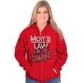thumbnail image 3 of Moms Law I'm in Charge Funny Quote Womens Plus Size Graphic Zipper Hoodie Brisco Brands 4X, 3 of 5