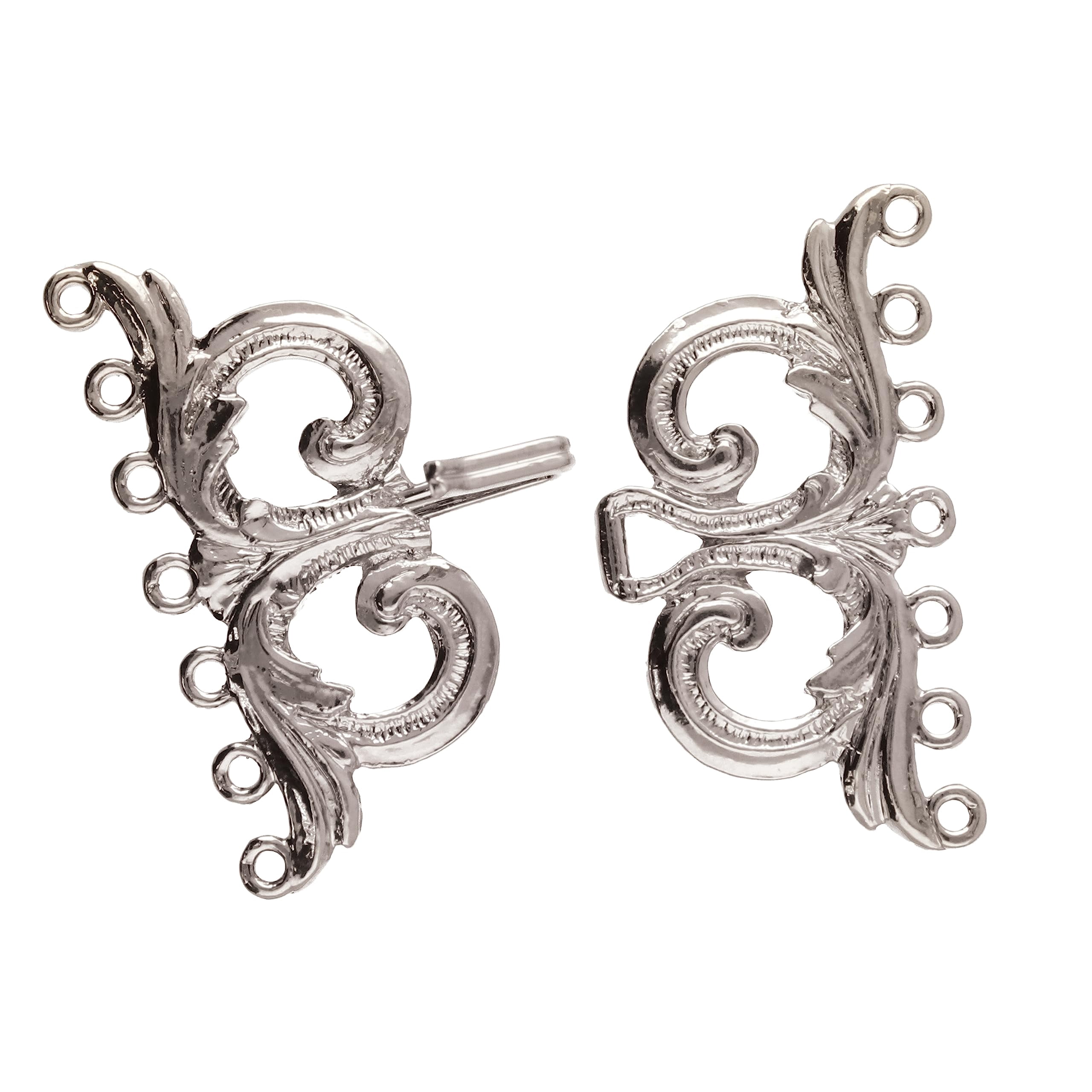 The Beadsmith Lobster Claw Clasp - Silver Color, 43 x 34 mm, for 7 Strand Designs, 1pc