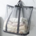 thumbnail image 5 of Nylon Mesh Dirty Clothes Storage Bag with Hanging Portable Foldable Large Capacity Laundry Bags Basket for Home Travel Organizer, 5 of 7