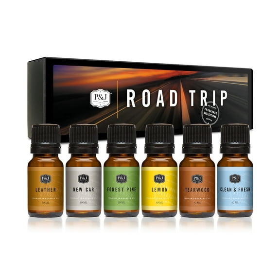 P&J Fragrance Oil | Road Trip Set of 6 - Scented Oil for Soap Making, Diffusers, Candle Making, Lotions, Haircare, Slime, and Home Fragrance