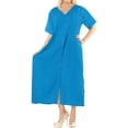 thumbnail image 5 of HAPPY BAY Women's Beachwear Swimsuit Coverups Summer Cover ups for Swimwear Women Button up Shirt Dress Beach L-XL Mary Blue_AC663, 5 of 5