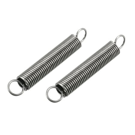 

1.2mmx10mmx65mm Metal Black Oxide Plated Double Hooks Tension Springs 2pcs