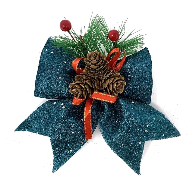 Lazos decorativos navideños Allgala, 4 unidades, tela navideña de 7 cm