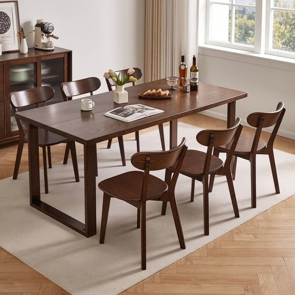 Solid Oak Dining Chairs Set of 2