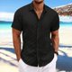 thumbnail image 1 of Playera Elvqul Caballero Polo Negro sin Estampado Manga Corta Casuales Solapa Botones, 1 of 6