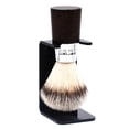 thumbnail image 3 of PARKER WALNUT & CHROME HANDLE SYNTHETIC SHAVE BRUSH & STAND, 3 of 4