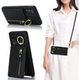 thumbnail image 3 of Samsung Galaxy S20 FE 5G Phone Case for Women with Card Holder,Samsung S20 FE Case Wallet Crossbody Lanyard with Strap,Credit Card Slots Kickstand Case with Ring Holder,6.5 Inch,Black, 3 of 15