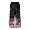 thumbnail image 6 of Ecqkame Women's Pajama Set Short Sleeve Casual Floral Printed Sleepwear 2 Piece Pjs Sets with Pockets Black F L, 6 of 8