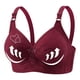 thumbnail image 2 of Puntoco Bralettes para mujer Sujetador de encaje con flores fruncidas para mujer Ropa interior de uso diario de talla grande Sin aros, 2 of 5