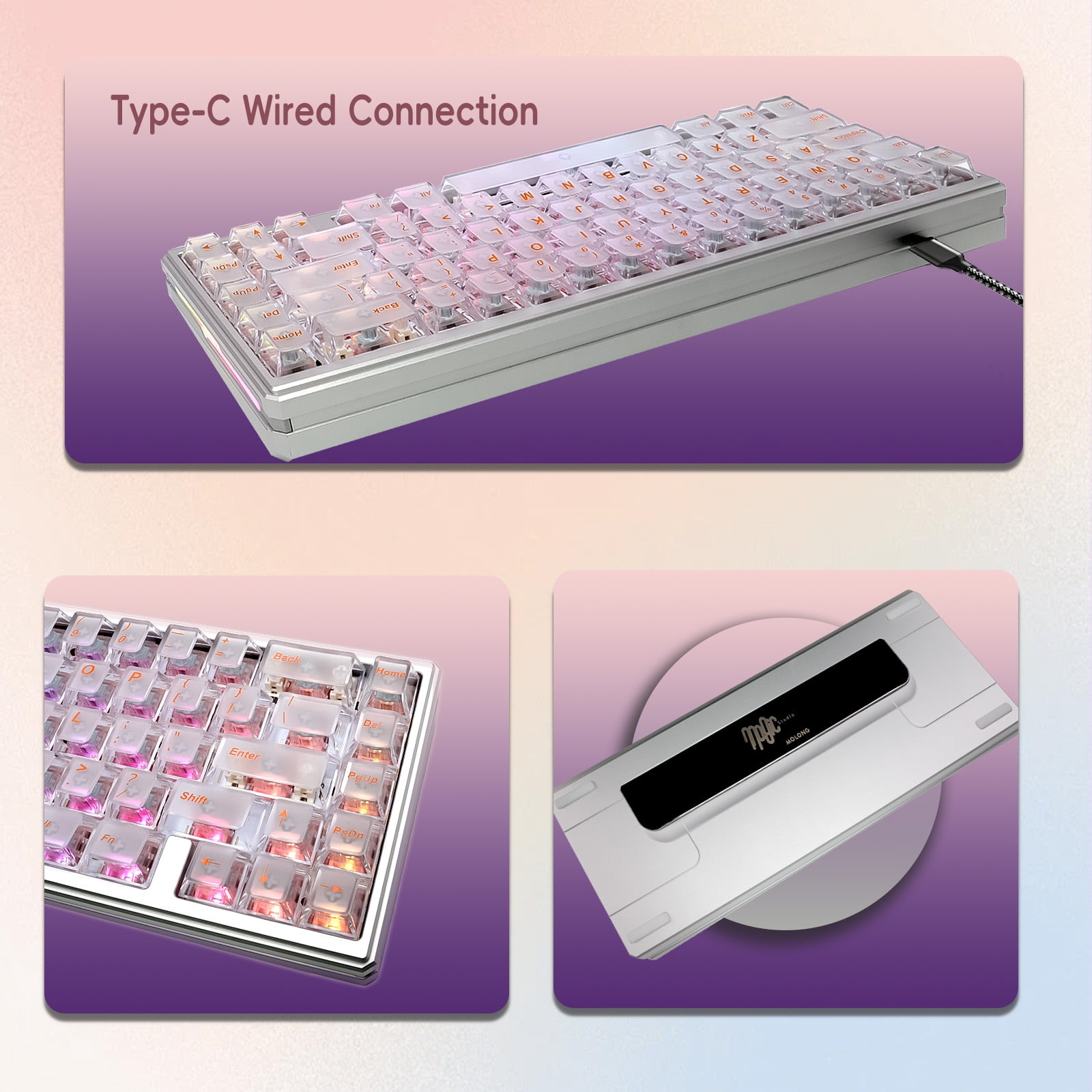 ITIGOITIE 67-Key RGB Wired Gaming Keyboard, Transparent Keycaps, Magnetic Switch, Hot Swappable for Windows/Mac – Orange Legends