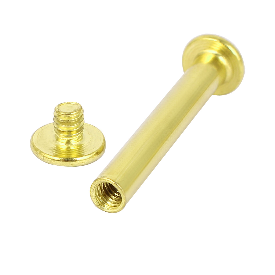 5mmx40mm Brass Plated Chicago Screws Binding Posts Docking Rivet 20pcs