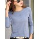 thumbnail image 2 of AOSSVIAO-camisetas de algodón acanalado para mujer, camisetas informales holgadas con botones, camisetas coreanas de manga larga con cuello redondo, 2024, 2 of 4