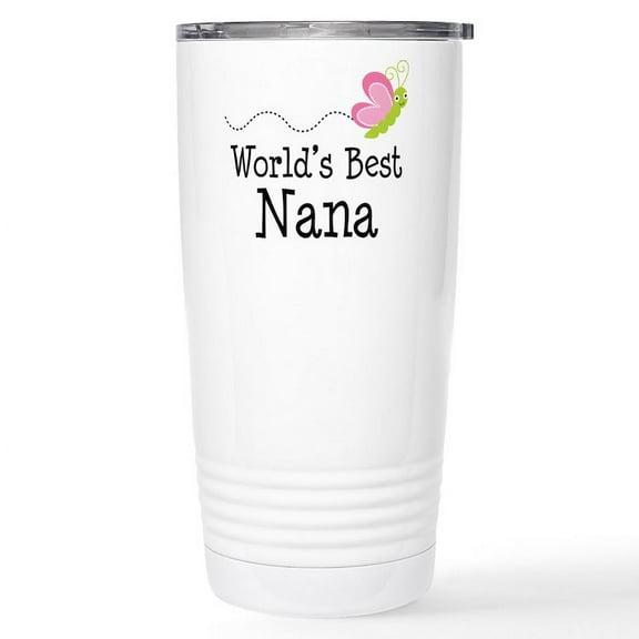 CafePress - World's Best Nana Stainless Steel Travel Mug - Insulated Stainless Steel Travel Tumbler 20 oz.