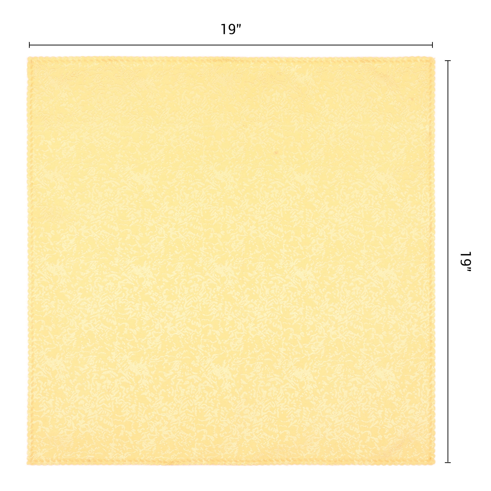 Unique Bargains 12Pcs Reusable Party Cloth Napkins Yellow 19x19inch