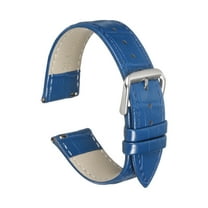 Uxcell Quick Release Leather Watch Band 22mm Embossed Pattern Leather Watch Strap Replacement for Men Women, Blue