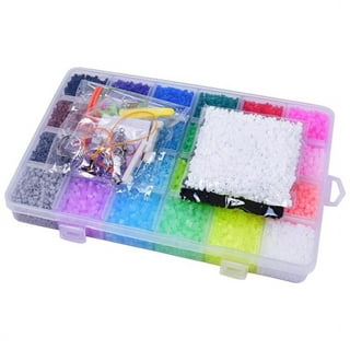 Naler 24000 Fuse Beads, 24 Color 2.6mm Tiny Mini Fuse Beading Kit with Pegboards Ironing Paper for Party Craft, Kids Unisex