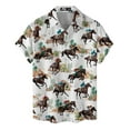 thumbnail image 4 of Retro Western Horse Racing Hawaiian Shirts For Men Horse Mens Hawaiian Shirts Short Sleeve Button Down Shirt Men 2, 4 of 7