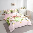 thumbnail image 3 of jejeloiu Kawaii Frog Bedding Comforter Set 7-Piece,Cartoon Mushroom King Bedding Sets,Rustic Leaves Butterflies Bed Sheets For Teens,Microfiber Bedroom Decor Reversible, 3 of 8
