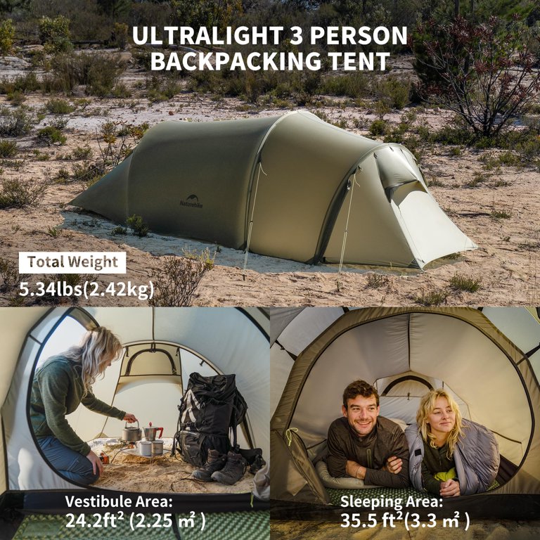 Naturehike Opalus 3-Person Tunnel Tent with Vestibule - Walmart.com