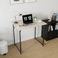 thumbnail image 3 of 32 inch Computer Desk, Study Writing Table for Small Space, Save Space Office Desk with Metal Legs, Modern Steel Frame Wood PC Workstation for Home Office, Natural, 3 of 7