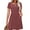 A-Caramel, variant on SHINE UP Dresses for Women Summer Square Neck Short Sleeve Knee Length Dress with Pockets