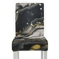 thumbnail image 6 of COEQINE Dining Room Chair Slipcovers Set of 2, Stretchable Universal Fit Parsons Chair Covers, Easy Clean Machine Washable Polyester Spandex for Home Hotel Decor, Marble Black, 6 of 7
