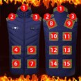 thumbnail image 4 of Bloque de Carga Usb, Cremallera Unisex Doble Control 15 Zona Calefacción Chaqueta de Algodón, Caliente Chaqueta de Vestido para Hombre, 4 of 6