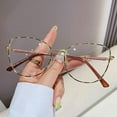 thumbnail image 1 of Women Cat Eye Eyeglass Frame Metal Blue Light Blocking B6 Glasses L7 Frame R3G8, 1 of 8