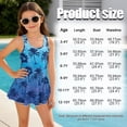 thumbnail image 7 of Xoenoiee Blue Palm Tree Print One Piece Swimsuit for Girl Soft Bathing Suit Casual Sleeveless Swim Dress Crewneck Swimwear for Summer Beach Vacation, 5-6 Years, 7 of 7