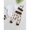 thumbnail image 3 of 3Pcs Western Newborn Baby Boy Summer Clothes New to The Herd Onesie Cow Print Jogger Pants Cowboy Coming Home Outfit, 3 of 6