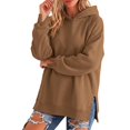 thumbnail image 6 of VBVC Women's Side Slit Long Sleeve Hoodie , Ladies' Lightweight Fall Winter Top , Loose Fit Workout Pullover For Women, S-2XL, 6 of 7