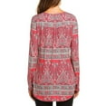 thumbnail image 4 of IROINNID Savings Womens Long Sleeve V-Neck Shirts Printed Lounge Loose T-Shirt Blouse Tops,Red, 4 of 5